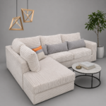 Cream L-Shaped Sofa Set Kenya
