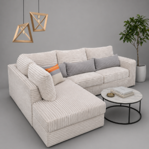 Cream L-Shaped Sofa Set Kenya