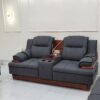 2 Seater Grey Recliner Sofa Kenya with cup holders and power socket