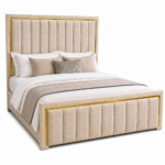 Luxury Cream Gold Upholstered Bed Kenya