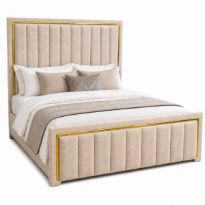 Luxury Cream Gold Upholstered Bed Kenya