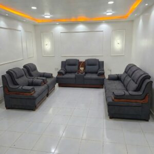7 Seater Grey Recliner Sofa Kenya with cup holders and power socket