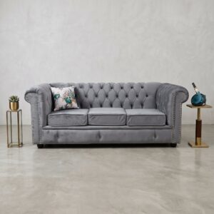 3 Seater Chesterfield Grey Sofa Kenya luxury velvet living room furniture