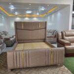Chester Bed Kenya upholstered bed with gold accents and modern design – Zenith Furnitures