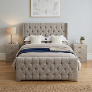 tufted upholstered bed kenya luxury fabric bed with padded headboard modern bedroom