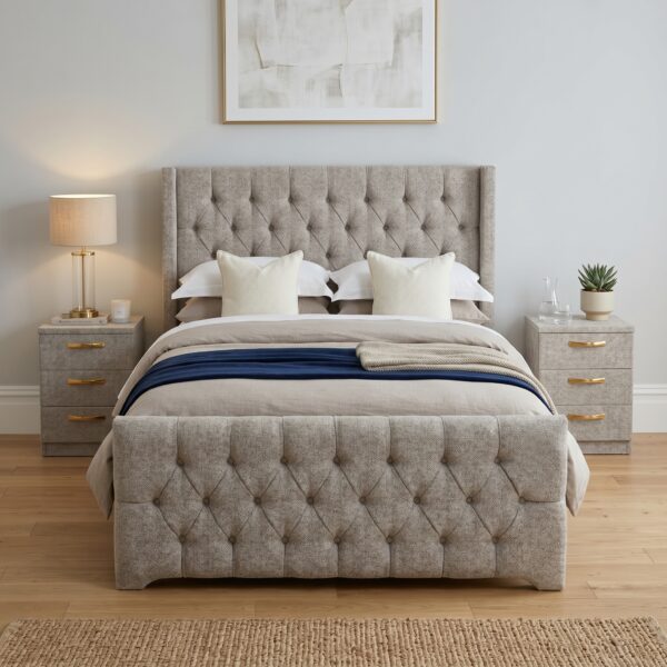 tufted upholstered bed kenya luxury fabric bed with padded headboard modern bedroom