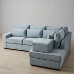 L Shaped Sofa Kenya in grey fabric with ottoman and modern design – Zenith Furnitures