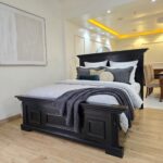 black panel bed kenya luxury wooden modern bedroom bed with panel headboard