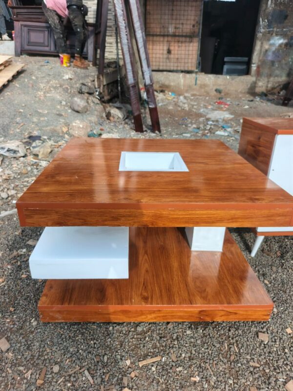 modern coffee table in Kenya with layered wooden design